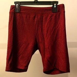 black and red stripe stretch shorts